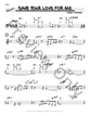 Save Your Love For Me piano sheet music cover